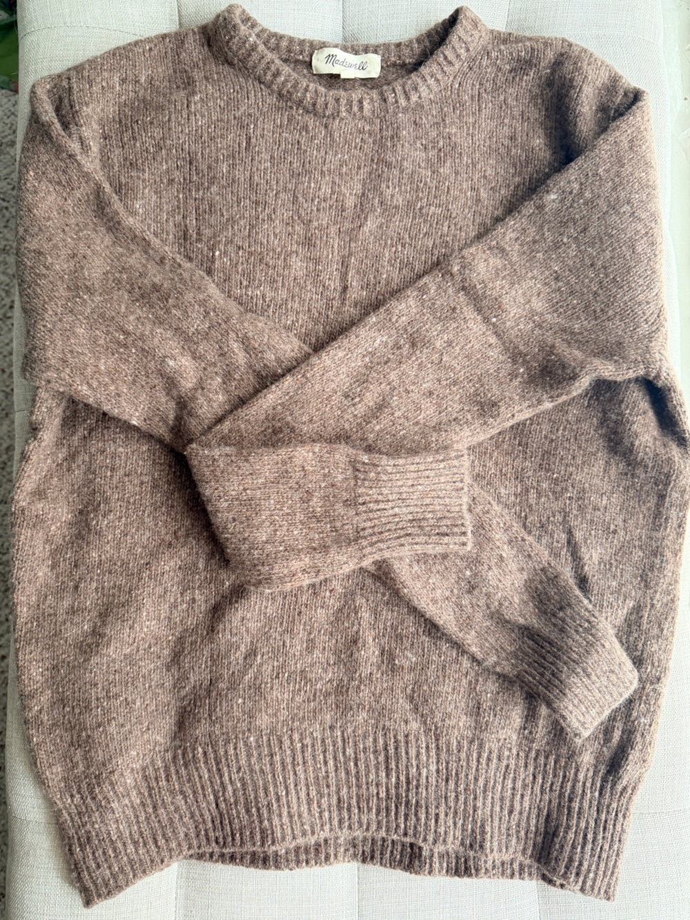 Madewell Women Men Brown Crewneck Sweater Merino Wool Excellent Soft Warm Large